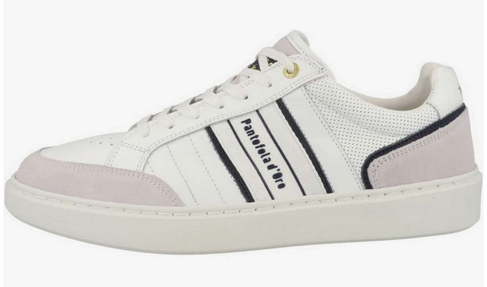 PANTOFOLA D’ORO Pantofola d Oro scarpa stringata Laceno Uomo bassa bianca liscia pelle scarpa bassa sneaker