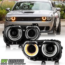 2015-2022 Dodge Challenger w/o Air Ducts w/LED Halo Halogen Headlights Headlamps