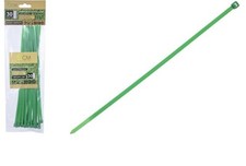 30 Câbles Liens Attache Serre-Plantes 25cm + Boucle en Plastique Vert Jardin Pot