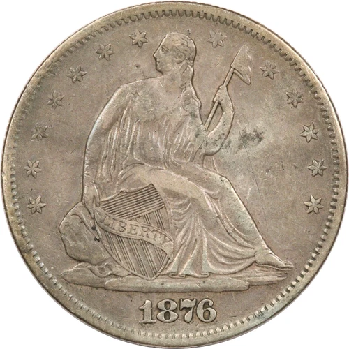 1876-S Seated Liberty Half Dollar 50C, Very Fine VF