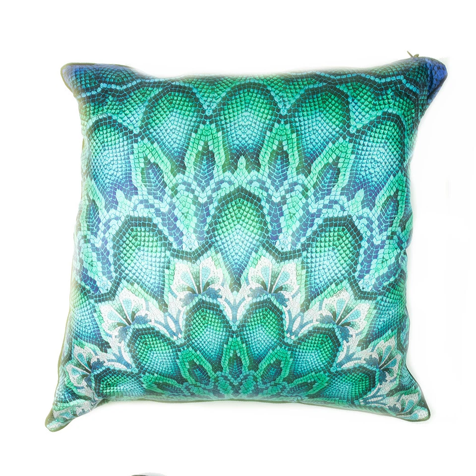 NEW Roberto Cavalli Amorgos Silk Cushion Blue 60x60cm