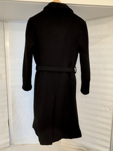 JILL STUART black wool coat w belt made in Italy size 4 excellent Used Condition - Picture 4 of 8