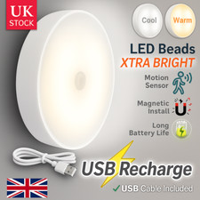 Sensor Portable Cabinet Stair Night Lamp Light LED Motion PIR USB Rechargeable 