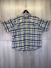 Vintage IZOD Colorful Cotton Short Sleeve Button Down Shirt Large-10182