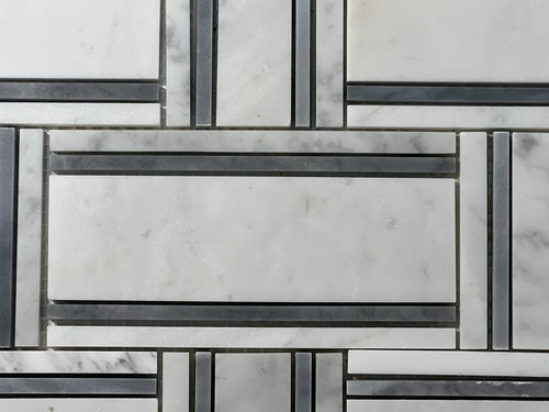 S26 Carrara White Grey Marble Mosaic Tile Kitchen Bathroom Polished - Picture 2 of 4