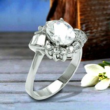 2.50Ct Round Cut Diamond White Gold Finish Engagement Ring Simulated in Size 6