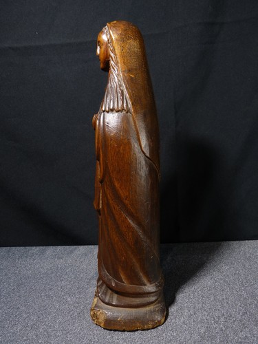 Scultura Vergine Soprammobile Religieurse Antica 18 Siècle XVIII IN Legno A - Picture 9 of 21