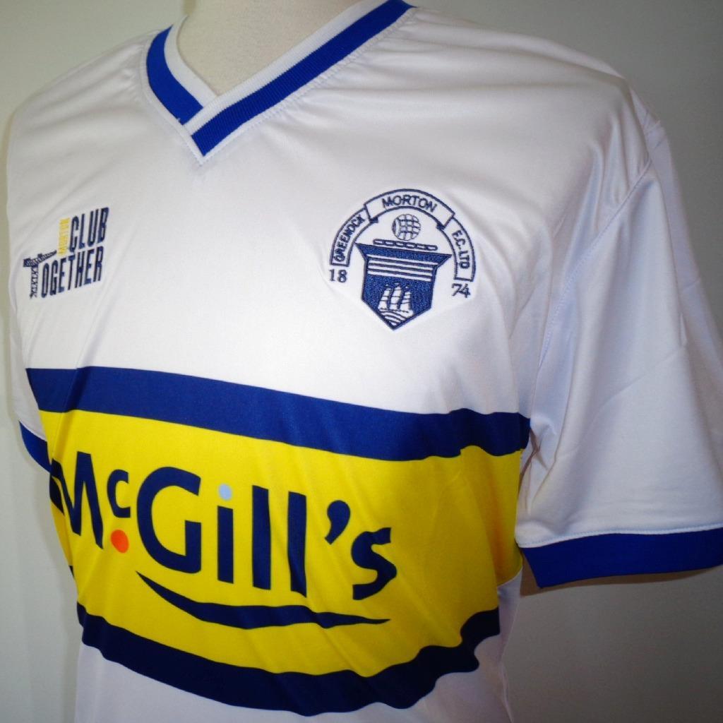 T-shirt Greenock Morton FC – Design Cloud – 100% Coton – Neuf (sans Emballage)