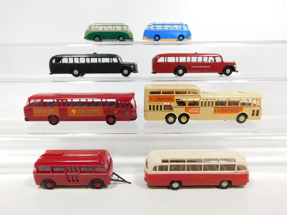 8x Brekina H0 1:87 Bus ecc: MB+ Büssing + Setra ecc,Leggeri Difetti / Gut # - Immagine 2 di 4