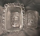 Vintage Indiana Glass Lace Edge Clear Footed Pedestal Candy Dish with Lid — photo 7