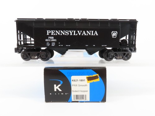 Spur O 3-Schienen K-Line K621-1891 PRR Pennsylvania 2 Bay Hopper mit Ladung 6211891