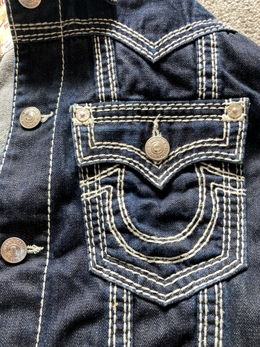 True Religion Denim Waistcoat. Men’s Size: XL. P2P 22 Inches. Great Condition - Picture 17 of 24