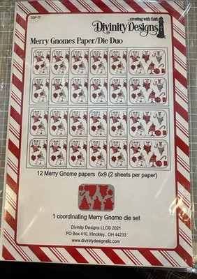 Merry Christmas Gnomes Paper Die Duo Divinity Designs Coordinating Set Die Cuts