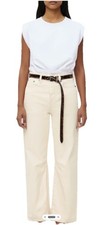 high rise barrel Beige High-Rise Wide Leg Patch Pocket Jeans — listing 2