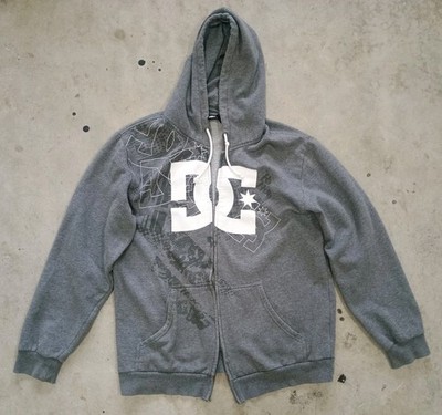 Vintage DC Shoes Hoodie Sweatshirt Mens Large Skate Grunge Y2K (BUSTED ZIPPER!)