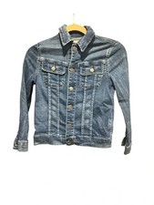 Polo Ralph Lauren Girls Size Medium Denim Trucker Jacket Dark Wash Long Sleeved