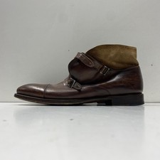 Magnanni Men Monk Strap Brown Leather Suede Buckle Dress Shoes Size 10