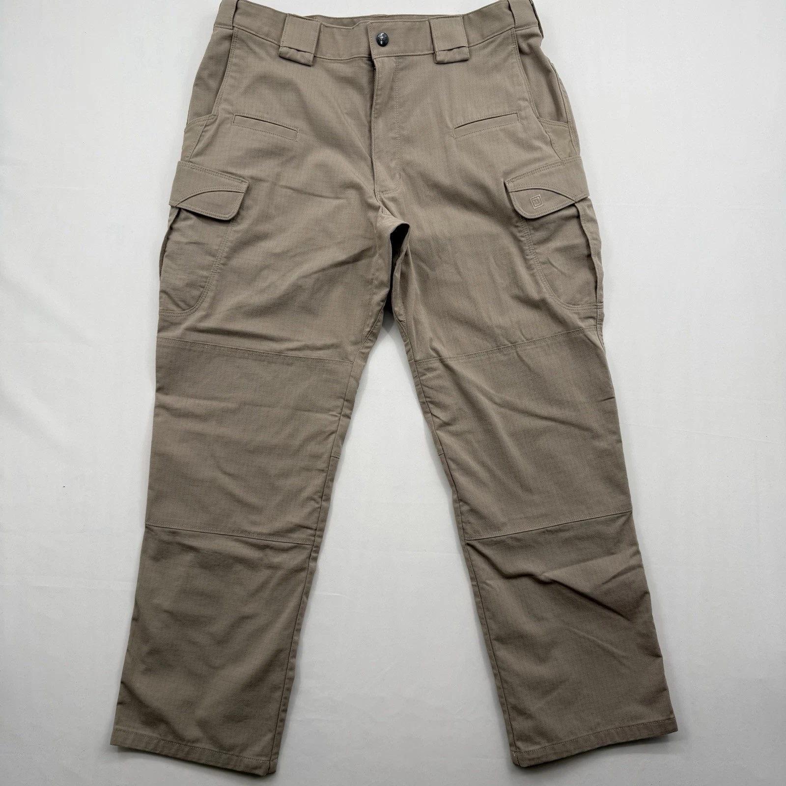 5.11 Tactical Series Mens 36x30 Distressed Ripstop Double Knee Cargo Pants Beige