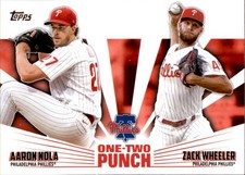 Aaron Nola / Zack Wheeler 2023 Topps One-Two Punch #12P-10 Philadelphia Phillies