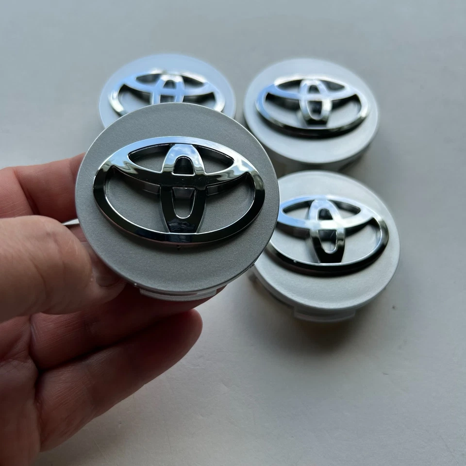 Wheel Center Caps Chrome Logo Silver Hubcap for Toyota Camry Sienna Highlander - Image 2 of 4