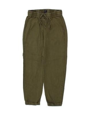 J. CREW Damen Slim Chino Hose US 00 2XS W24 L26 Khaki Leinen AI08