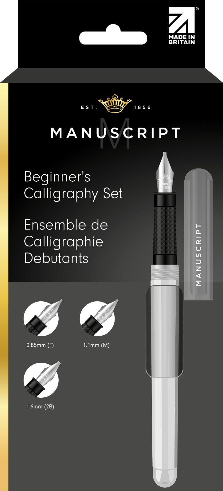 Manuscript Beginners 3 Nib Left Hand Handed Calligraphy Fountain Pen Set Italic