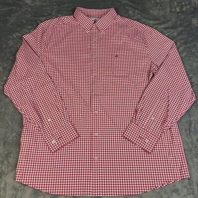Southern Tide Shirt Mens XXL Intercoastal Red White Gingham Plaid Button Up NWOT