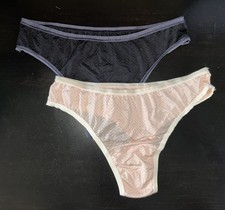 NEW HANKY PANKY MOVECALM MID RISE THONG UNDERWEAR 2 PACK SZ S