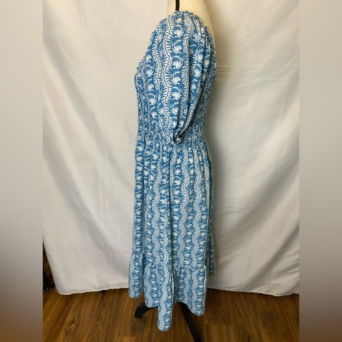 Hill House The Louisa Nap Dress in Trailing Vine Blue Crepe Midi Women’s Small - Picture 6 of 14