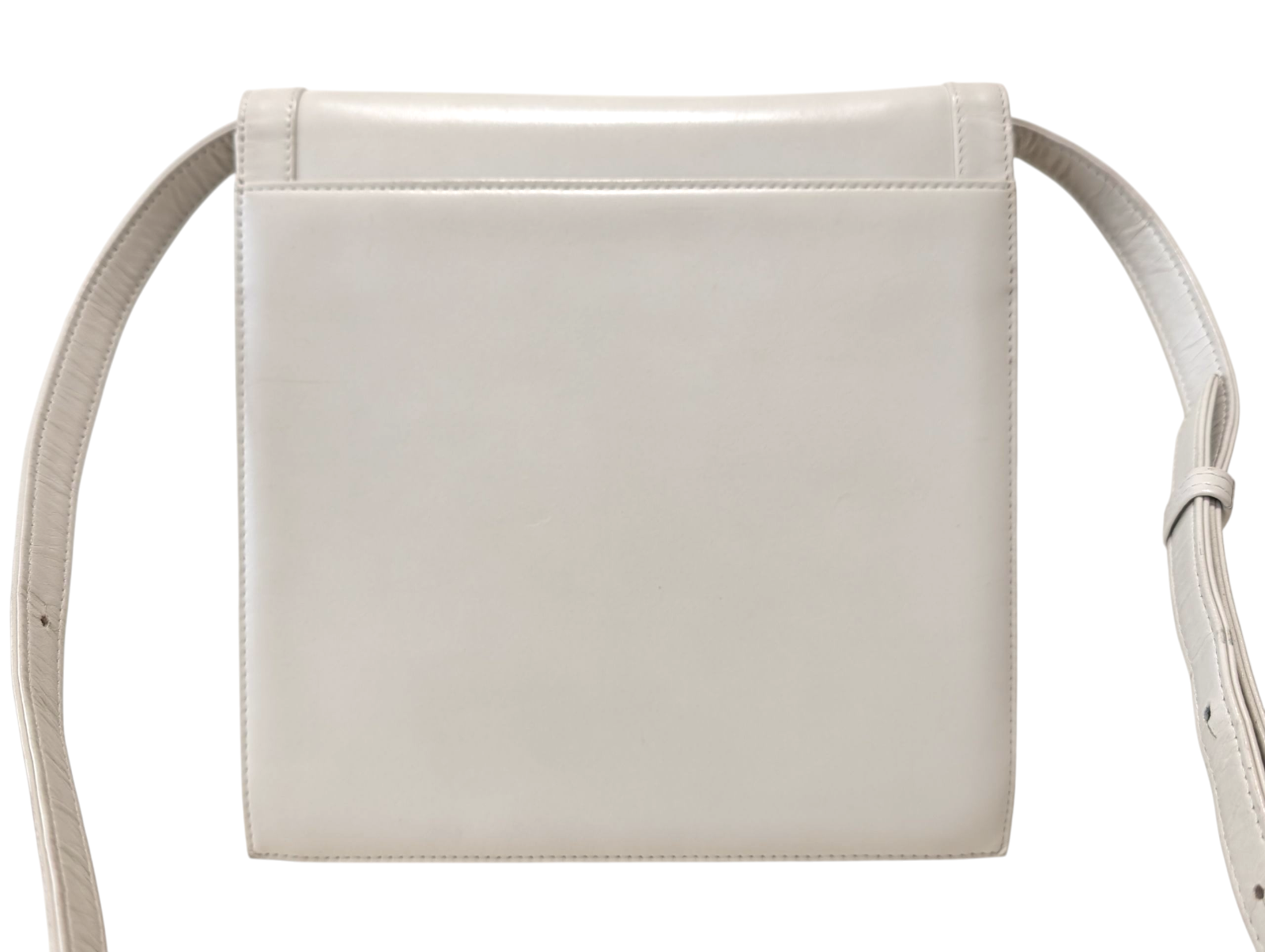 Borsa pochette a tracolla Yves Saint Laurent pelle bianco sporco vintage YSL autentica
