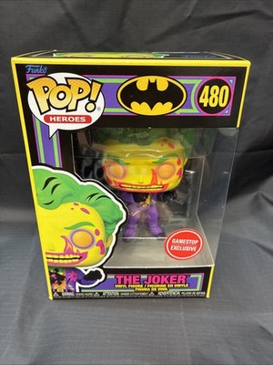 Funko Pop DC The Joker 480 Black Light GameStop Exclusive Batman Vinyl Figure