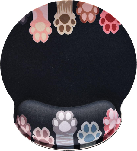 Tappetino Per Mouse Con Poggiapolsi In Memory Foam, 25x23x2.2 Cm, Stampa Paesaggio Montagne E Foresta Ad Acquerello, Antiscivolo