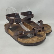 Birkenstock Yara Sandals EU40 US9 Habana Oiled Leather Brown Ankle Strap Comfort