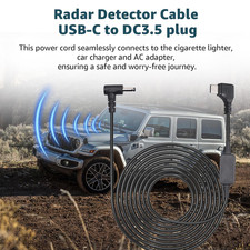 USB-C to DC3.5 Radar Detector Power Cable,Compatible with Cobra RAD 480i,350,...
