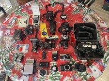  AS IS  UNTESTED  12 Camera Lot Film/ Digital Plus Camera Accessories Lot