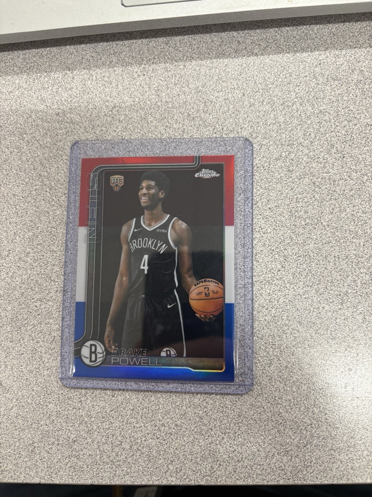 2025-26 Topps Chrome Drake Powell Red White and Blue Refractor #272