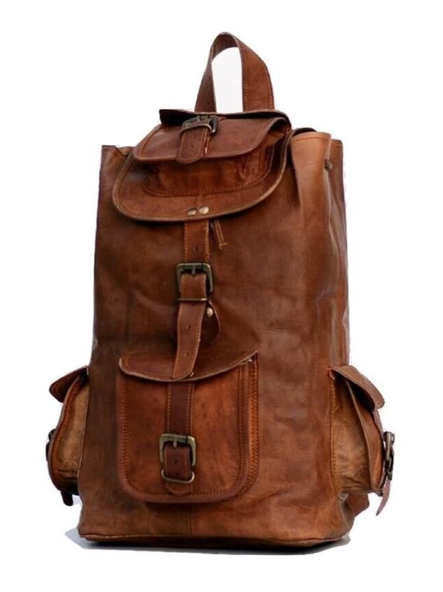 Leather Backpack Bag Rucksack Brown Laptop Vintage Genuine Handmade Men's Travel