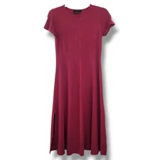 Hatch Virginia Seam Maternity Dress Burgundy Short Sleeve Stretch Size 1  Small