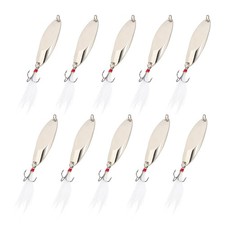 Fishing Spoons, 10 Pcs 9/10 oz Fishing Lures Casting Spoon Treble Hooks Jigs ...