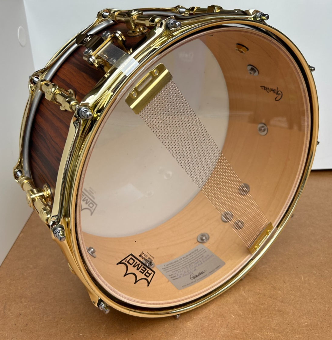 GABRIEL PMBB Limited Edition 14''x6.5'' Snare Drum-Palisander with Gold Hardware photo 7