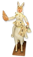 Sweet Bunny Sue on Sheep by Vickie Smyers for Bethany Lowe Designs 12" Tall