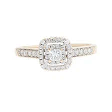 .33ctw Princess Cut Diamond Double Halo Engagement Ring 14k Yellow Gold Size 7