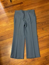 Vtg 70s Levis Action Slacks Pants Mens 36x28 Navy Blue Straight Leg Talon Zipper