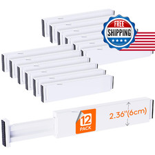 Lifewit 12 Pack 2.36 High Drawer Dividers 28-43.5Cm/11-17 Adjustable Drawer