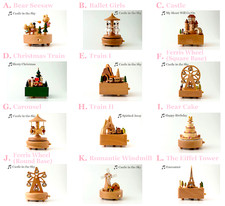 Wooden Music Box Wind Up Cartoon Musical Boxes Cute Classical Ornament