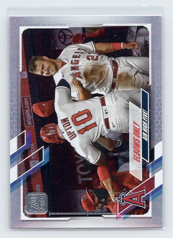 2021 Topps Series 1 - Elbows Up Checklist #166 Los Angeles Angels Rainbow Foil