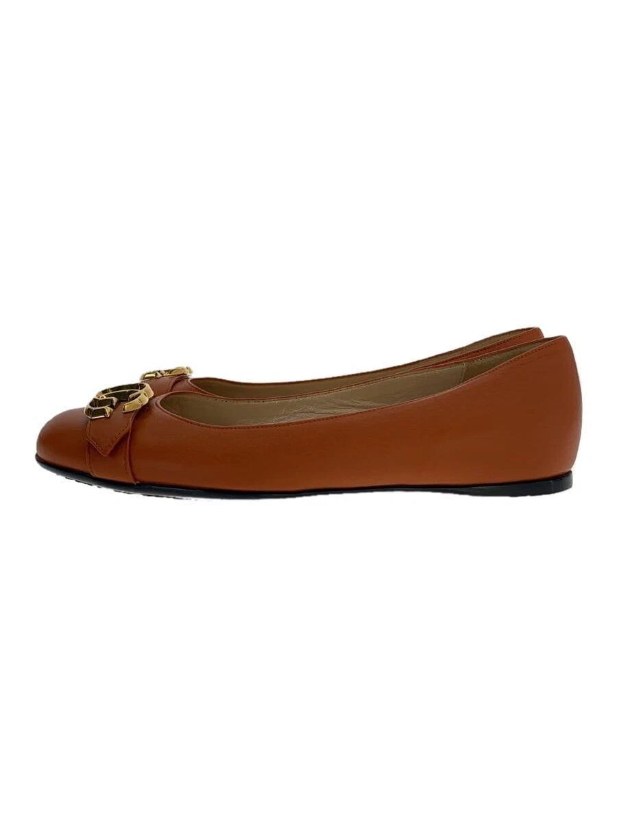 Chaussures de ballet GUCCI escarpins plats cuir orange 363590 Occasion