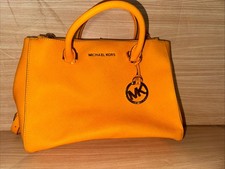 Michael Kors Sutton Yellow Saffiano Leather Medium Satchel Bag Purse Excellent