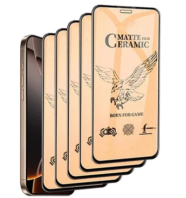 Pack 5 Films iPhone 16 Plus Anti Trace Mat Anti Reflet Ultra Résistant 9D - Photo 1/4