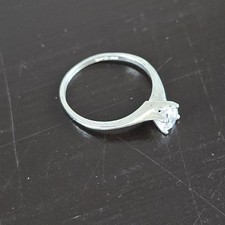 Vintage Sterling Silver 925 CZ Solitaire Ring 6.5 Minimalist Engagement Ring